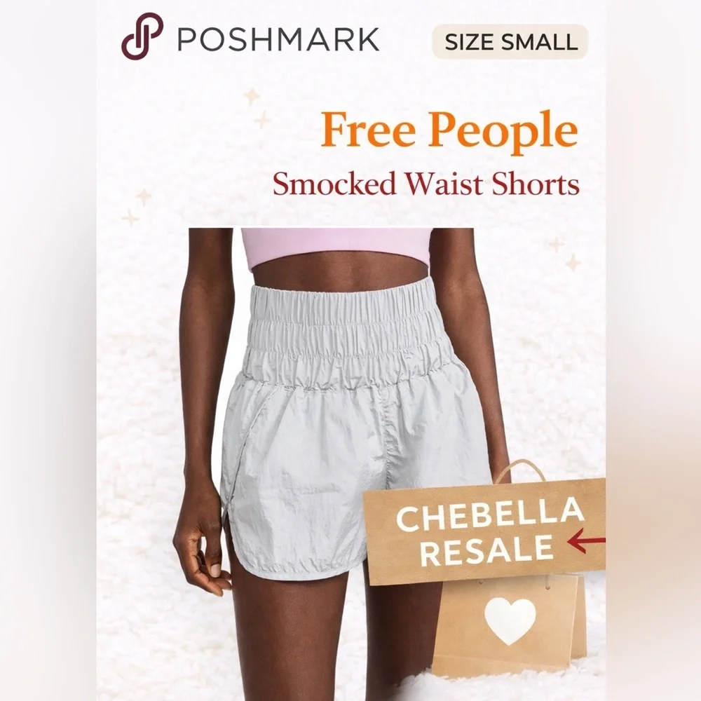 Free People The Way Home high waisted Smocked Waist Shorts in optic white size S